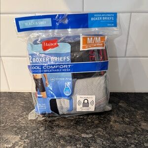 Hanes Black and Gray Boxer Briefs - Breathable Mesh